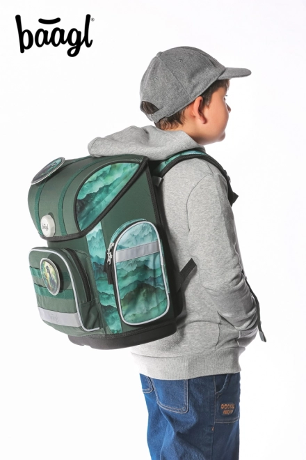Schoolset Baagl Ergo Dino: rugzak, etui en tasje