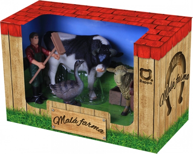 Boerderijset – figuren van dieren en boer, 5 stuks + accessoires