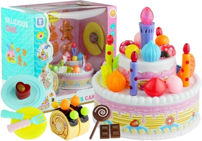 Kinderverjaardagstaart en snoepjes set