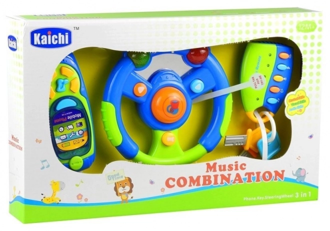 Interactieve muziekspeelset voor kinderen - stuur, telefoon en sleutels