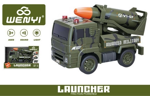 Militaire auto met raket en effecten 19 cm