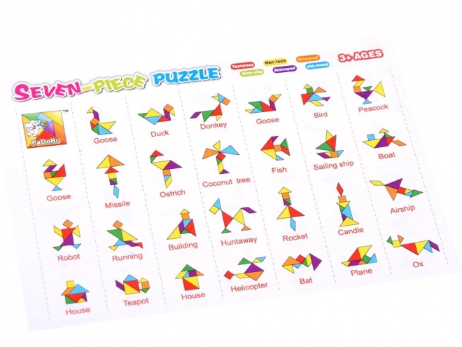 Gekleurde logische puzzel Tangram van zachte schuim