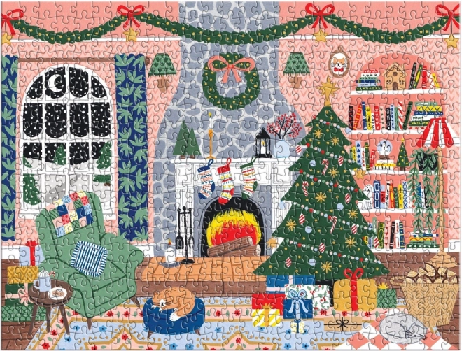 GALISON Puzzel Adventskalender Thuis voor Kerstmis 12x42 stukken