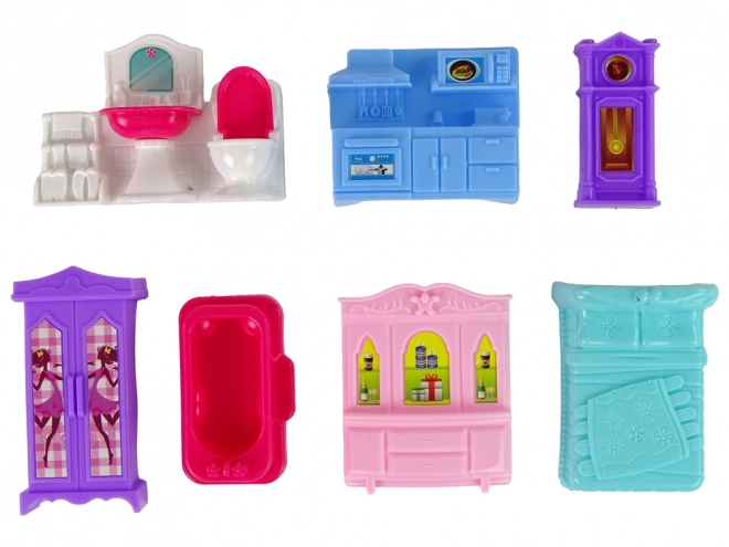 Villa Set met Verlichting Plastic Roze