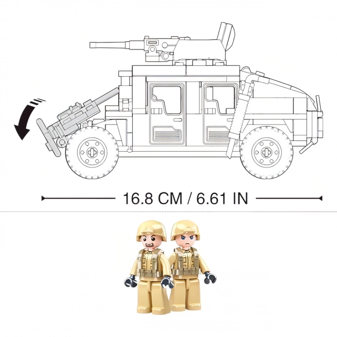 Sluban Leger Modelstenen M38-B0837 Hummer Gevechts Off-road