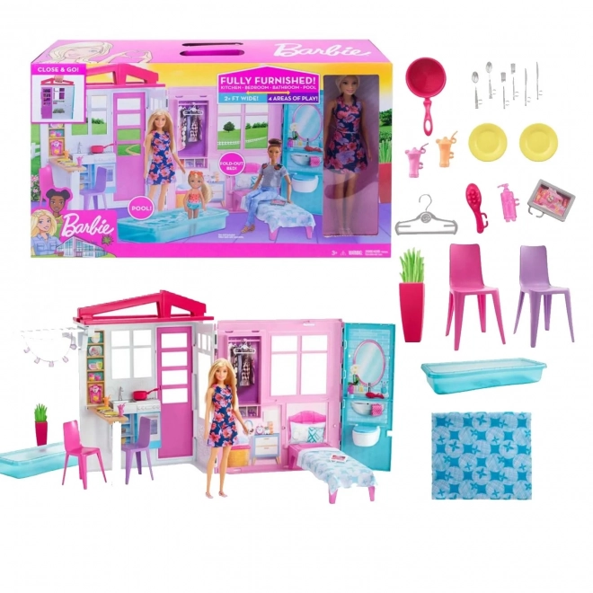 Barbie Poppenhuis met Accessoires en Pop GWY84