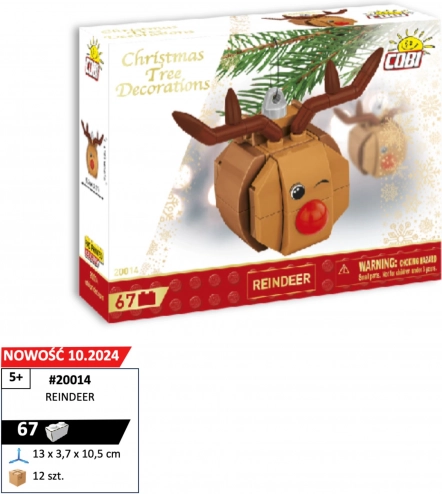 COBI kerstversiering – rendier met rode neus