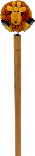 Houten potlood met pompon giraffe