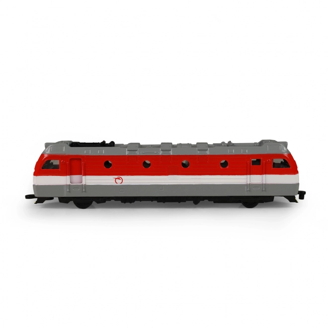 Metalen Locomotief Rood en Grijs 17 cm