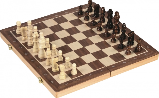 Houten magnetische schaak- en damset 2-in-1 GOKI