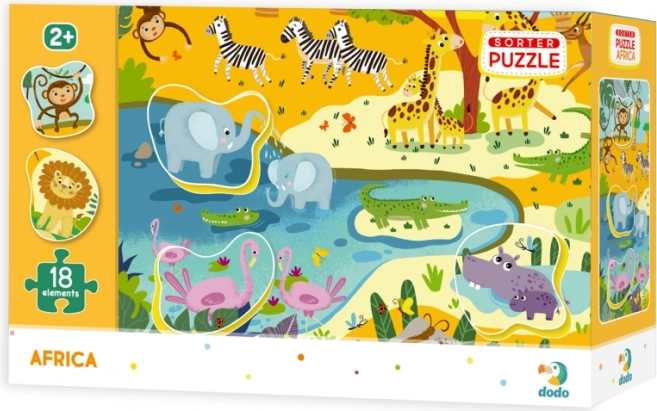 Puzzel Afrikaanse Dieren 18 Stukken