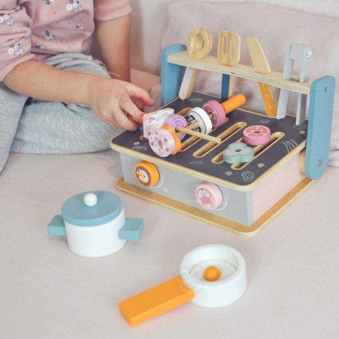 Houten fornuis en grill