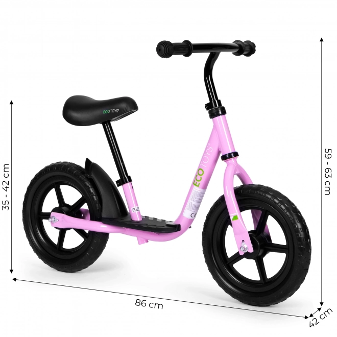 Kinderloopfietsje met platform ECOTOYS roze