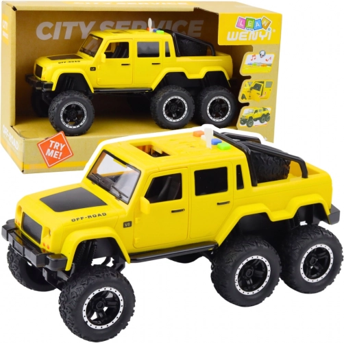 Terreinwagen Pickup met licht- en geluidseffecten met wrijving 6x6