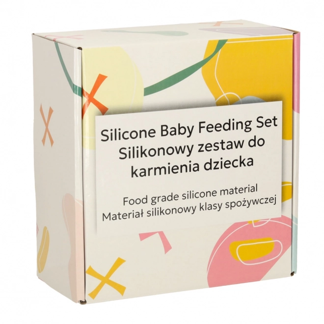 Siliconen kinderservies met uilenmotief in legergroen