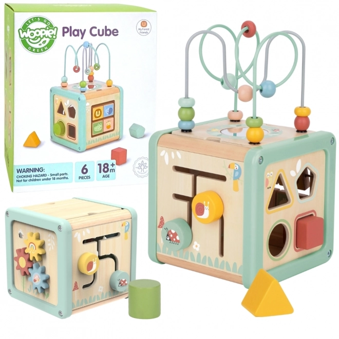 Multifunctionele houten kubus WOOPIE GREEN