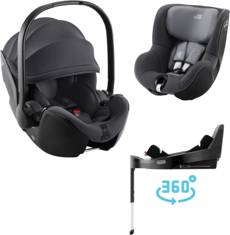 Autostoelset Britax Römer voor baby’s met Vario Base 5Z en Dualfix 5z in de kleur Midnight Grey