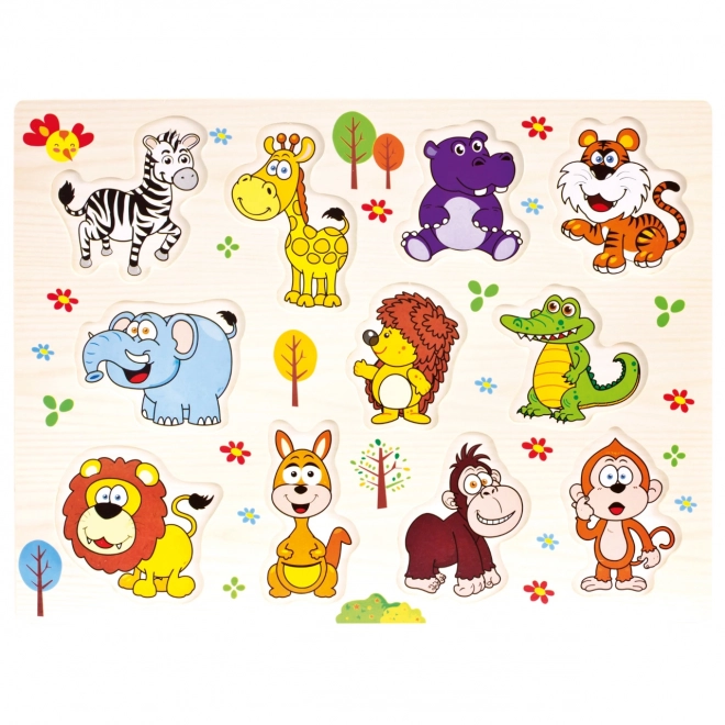 Bino Houten puzzel safari 11 stukken