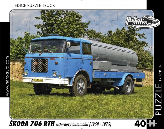 Retro-auto puzzel Škoda 706 RTH tankwagen 40 stukjes