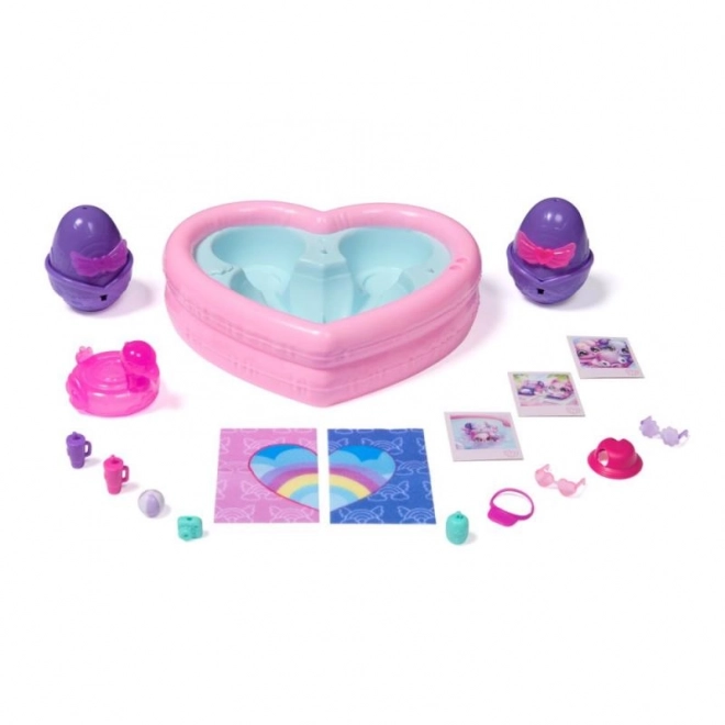 Hatchimals diertjes op zwembadfeestje