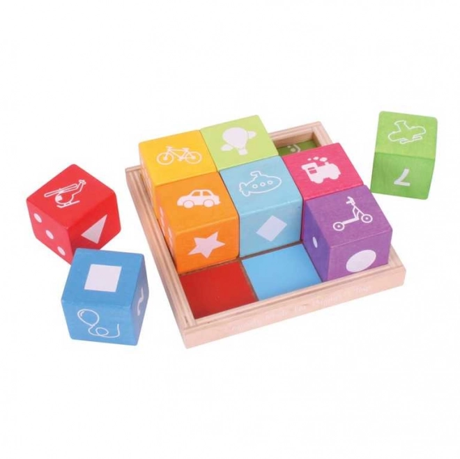 Houten blokken met afbeeldingen van Bigjigs Baby