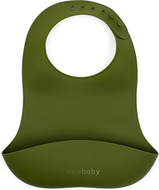 Siliconen slabbetje New Baby olijfgroen