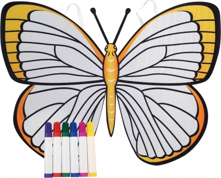 Inkleurbare vlindervleugels – gele creatieve set