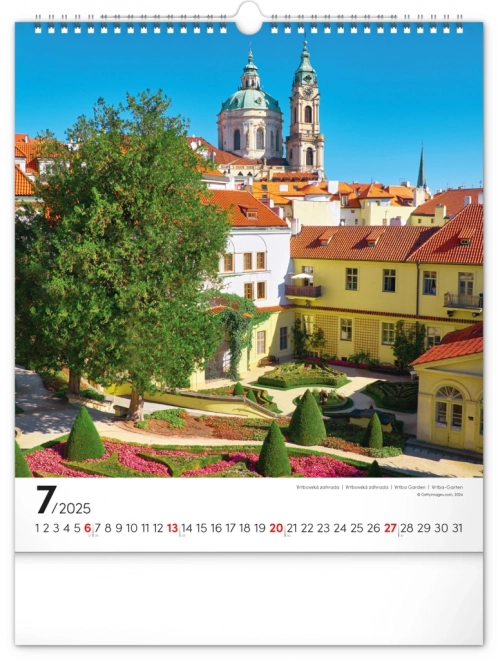 Muurkalender Praag 2025, 30 × 34 cm
