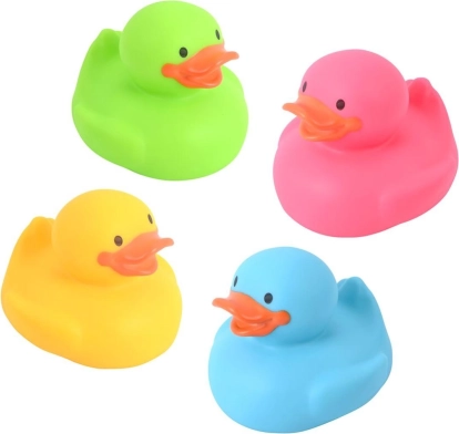 Rubberen badeendjes 8 × 8 cm, 4 kleuren, 6m+