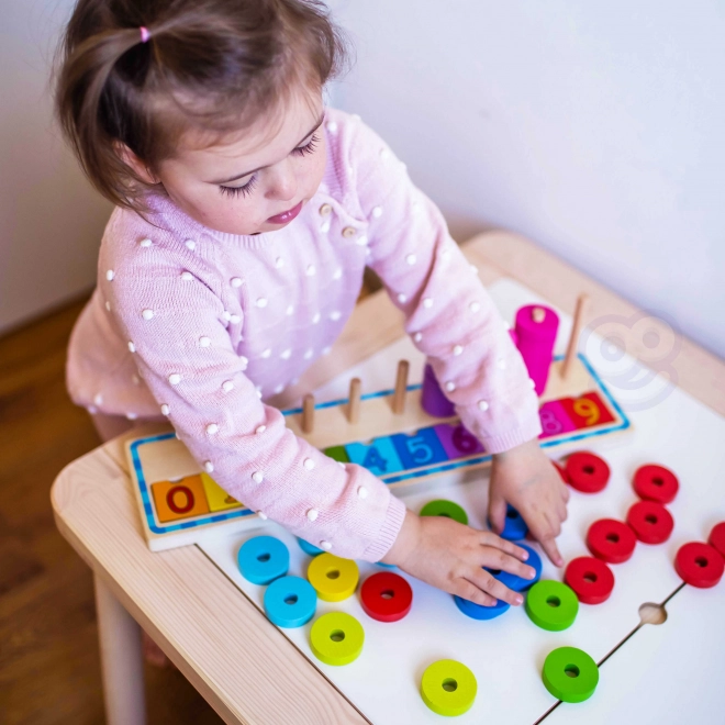 Woopie Green Montessori houten tel- en kleurpuzzel, 56 stuks