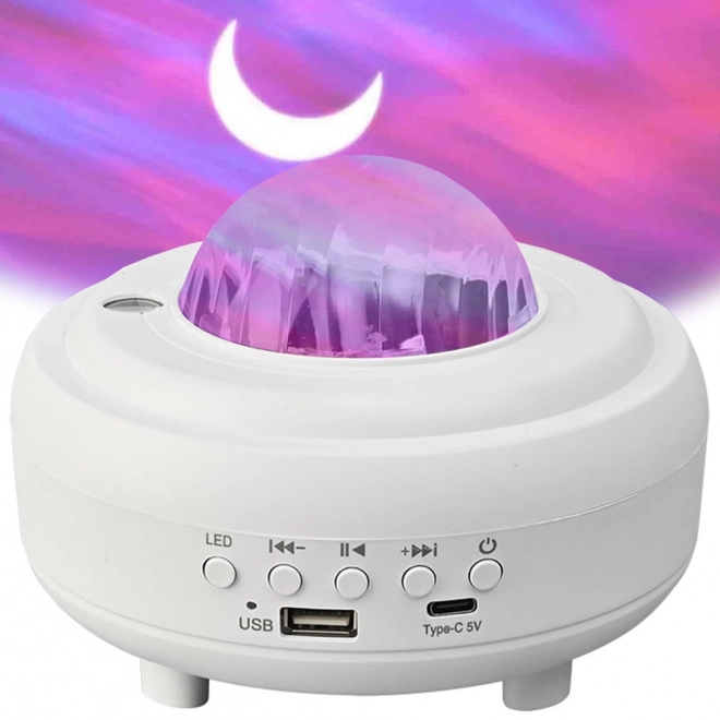 Nachtelijke aurora lichtprojector met bluetooth luidspreker