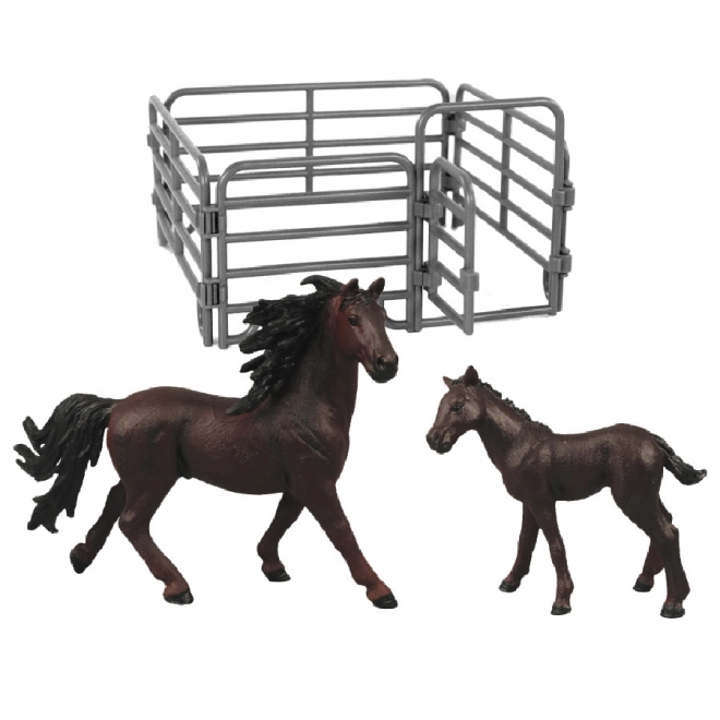 Set paarden met omheining Mijn kleine boerderij