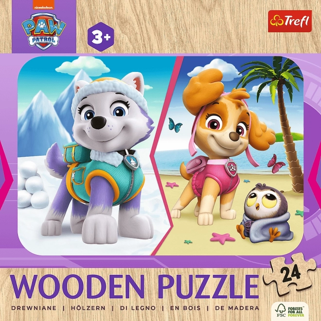 Houten puzzel 24 stukjes meisje Paw Patrol