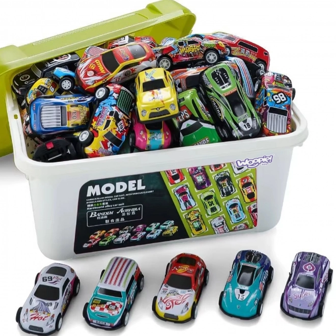 WOOPIE raceauto set 30 stuks met kaart