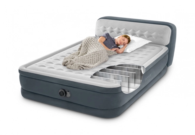 Opblaasbare matras met ingebouwde pomp Intex Deluxe