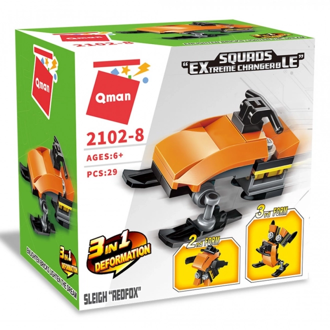 Qman Squros Extreme Veranderbare 2102-8 Sneeuwscooter Redfox 3v1