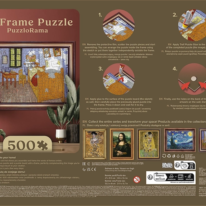 Artistieke puzzel in lijst Slaapkamer in Arles 500 stukjes