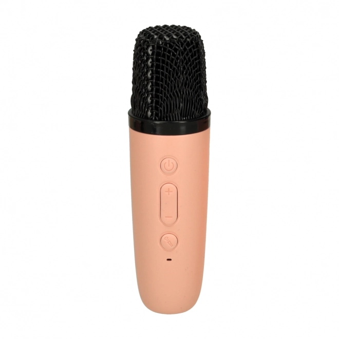 Karaoke set microfoon + draagbare luidspreker BLUETOOTH USB LED roze