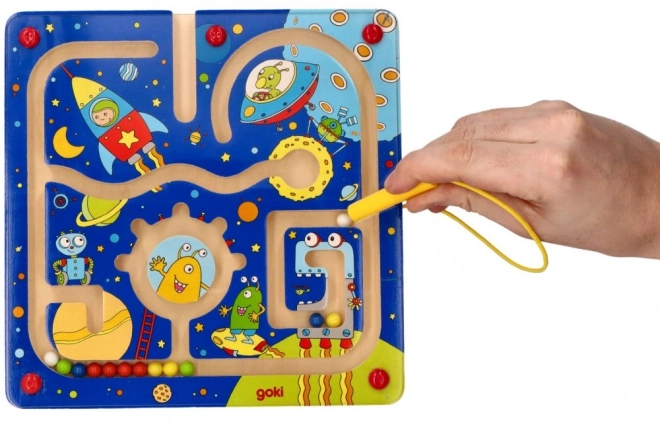 Houten magnetisch labyrint Ruimte van Goki