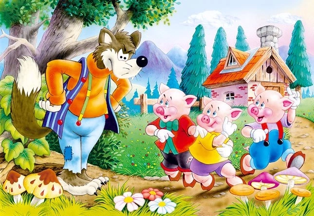 Puzzel De drie kleine biggetjes 60 stukjes