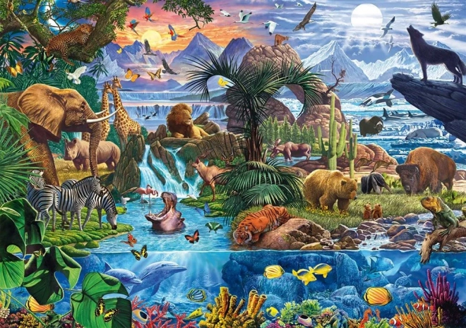 Schmidt puzzel Panorama van de dierenwereld 1500 stukjes