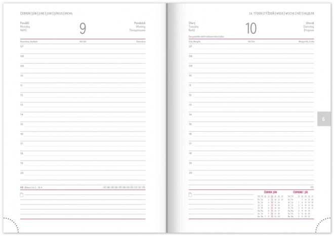 NOTIQUE Dagelijkse Agenda Balacron 2025, zwart, 15 x 21 cm
