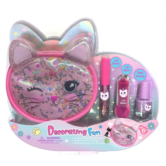 Cosmetische set met kattentasje