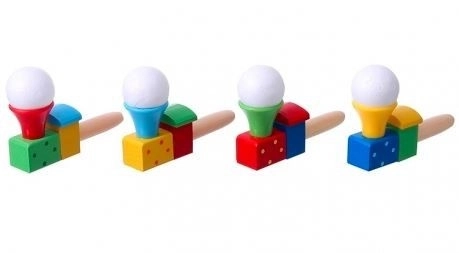 Houten locomotief blaasbalg
