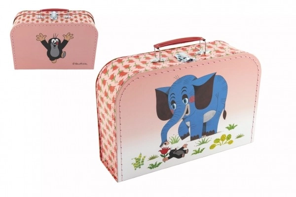 Gestikte Koffer/Koffer Mol en Olifant 30x21x9,5cm