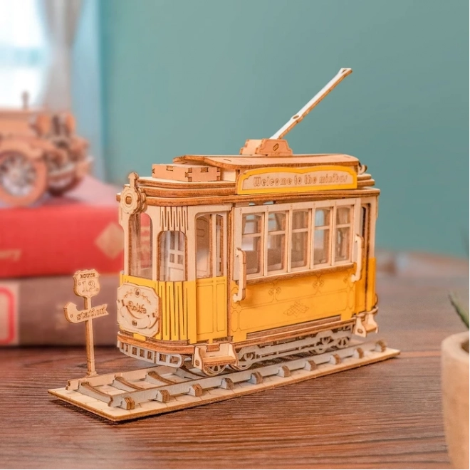 Retro Tram - 3D houten bouwpakket