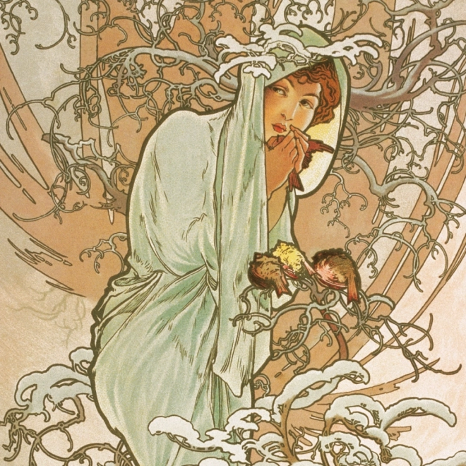 Notitiekalender Alfons Mucha 2025, 30 × 30 cm
