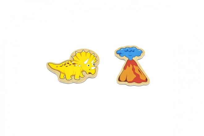 Houten magneten 20 st - dinosauriërs