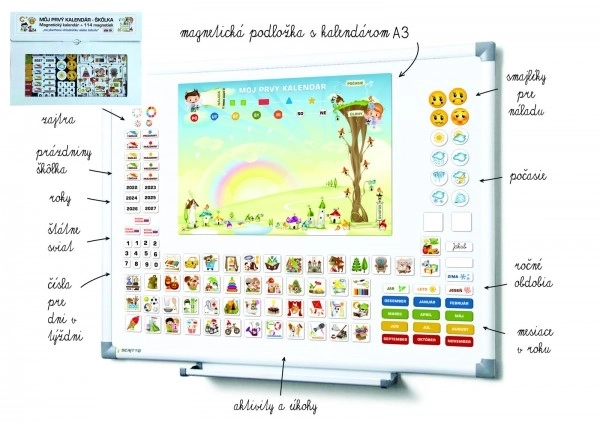 Magnetische kalender voor kinderen - Kleuterschool