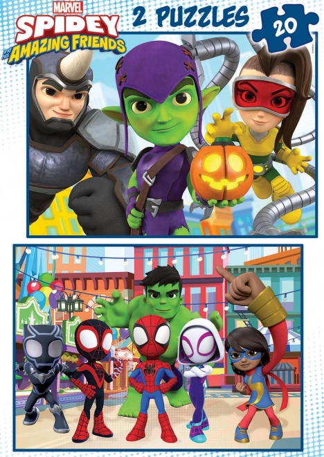 Educa Puzzel Spidey en zijn geweldige vrienden 2x20 stukjes